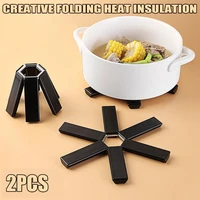foldable heat resistant placemat insulation dining table mat plastic non slip coaster pads for pan pot bowl holder kitchen tools