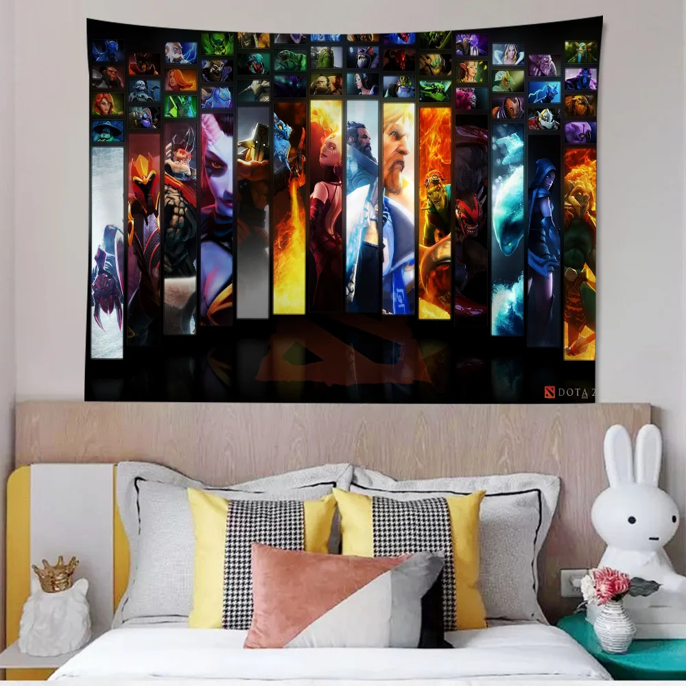 D-Dota 2 Anime Tapestry Indian Buddha Wall Decoration Witchcraft Bohemian Hippie Hanging Sheets