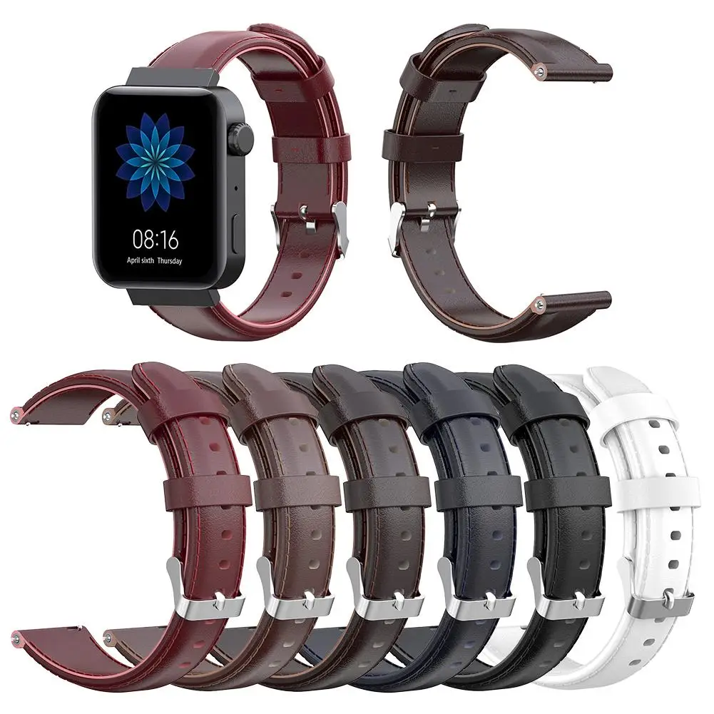 

Wristband Replacement 18mm Leather Watch Band for Xiaomi Smart Watch Accessories Curve Design Conforming to Ergonomics