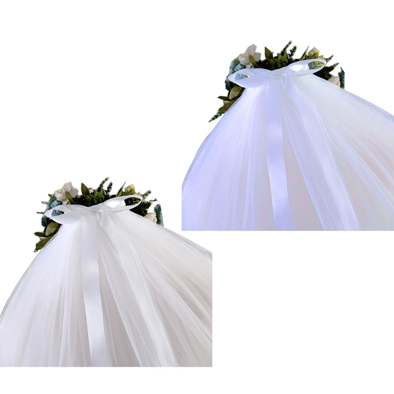 

Фата свадебная 4-уровневая с гребнем, длинная Тюлевая с кудрявыми краями, 34 дюйма