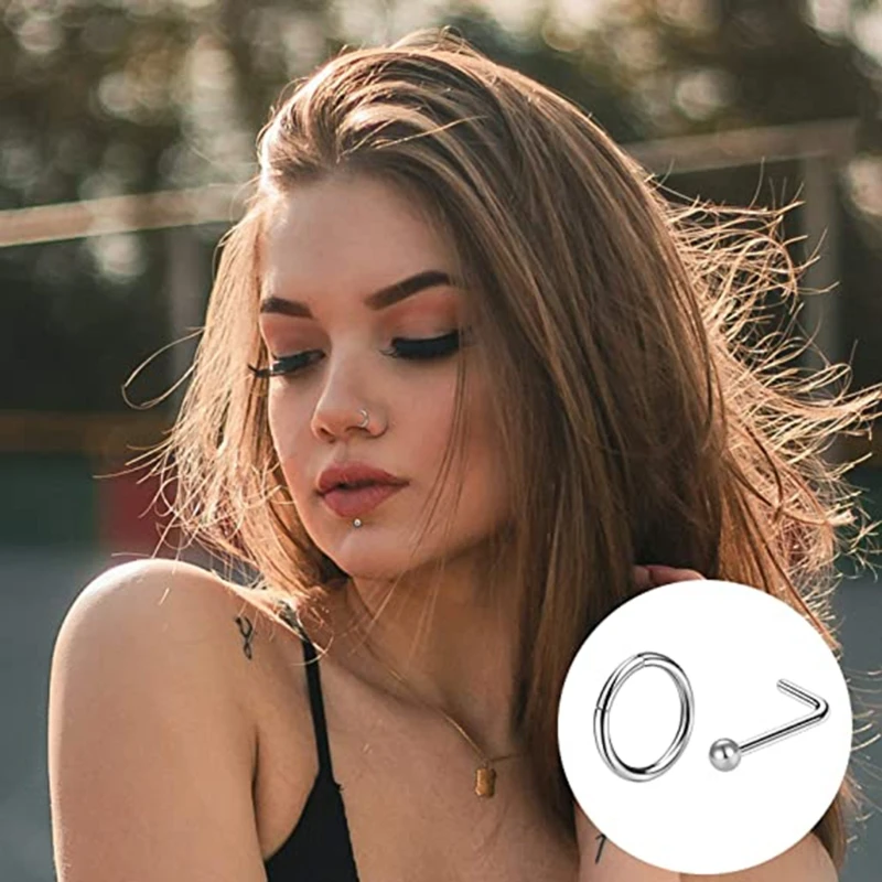 

36 Pcs for TITANIUM Steel Nose Rings Nose Piercings Jewelry Nose Rings Hoops Stu 264E