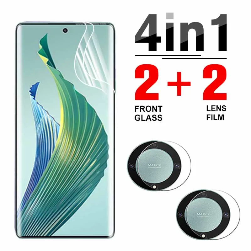 

Гидрогелевая пленка 4 в 1, Защита экрана для Honor Magic5 Lite, защита объектива камеры, мягкая защитная пленка для Honar Magic5 Lite Magic 5 светильник