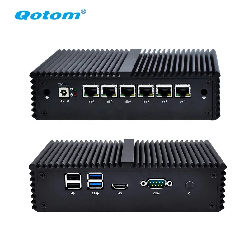 

Qotom 6 Lan Core i5 Mini PC Qotom-Q555G6 with Core i5-7200U opnSense appliance as a firewall AES-NI Mini Computer