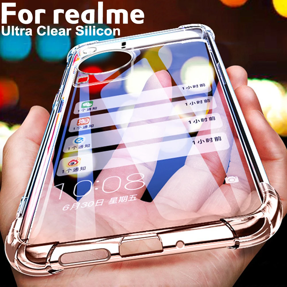 

Shockproof Clear Case For Realme Gt Neo 2 3 3t Q3 Q5 5 6 7 8 9 10 Pro Plus C30 C35 X50 X50m Q3s 5i 6i 8i 9i Silicone Soft Cover