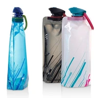 700ml reusable sports travel portable collapsible folding drink water bottle kettle outdoor sports plastic water bottle 3 colors