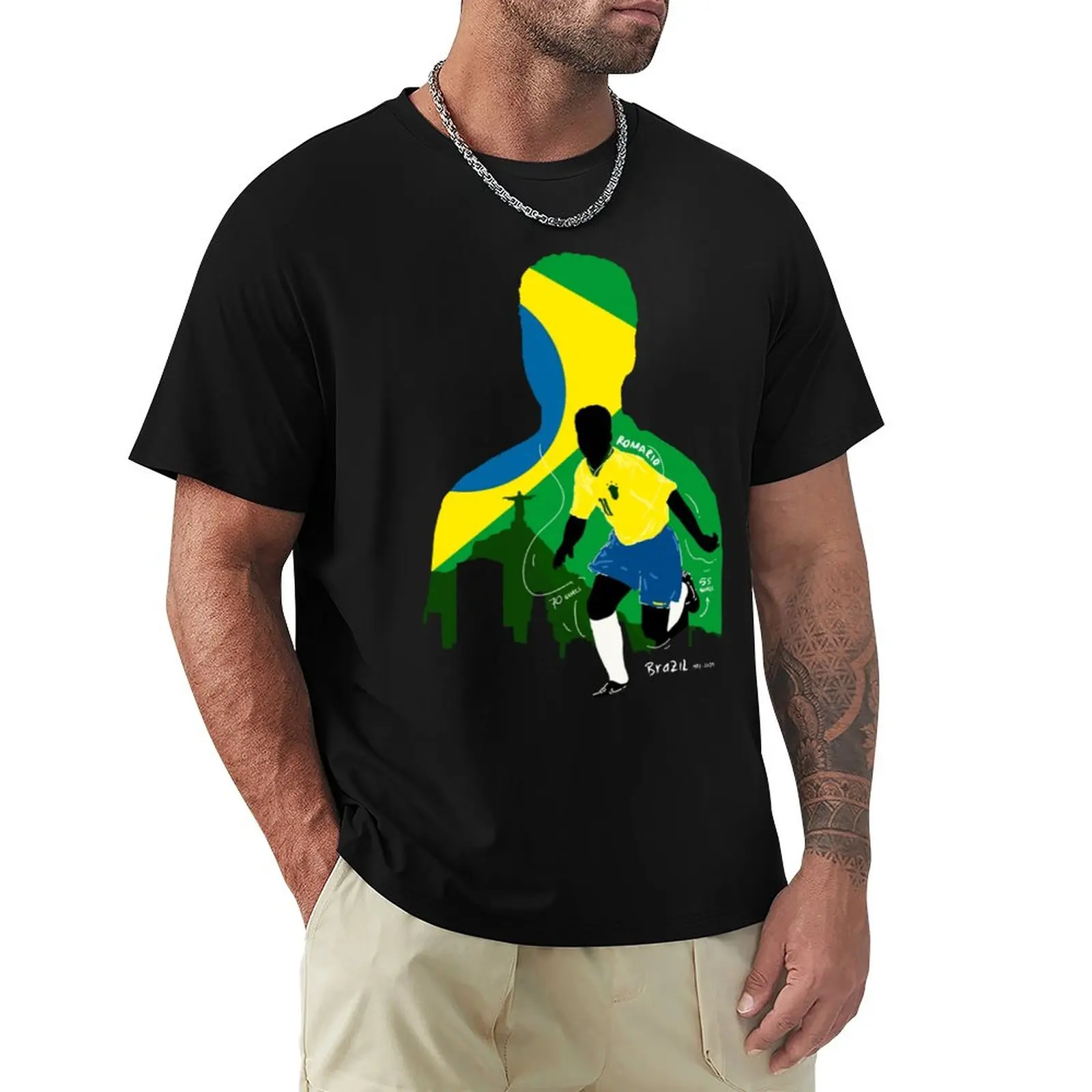 

Brazil 8 Romário And Romario And Farias Football Team Sports Harajuku Championship Casual Graphic High Quality Leisure Top Tee U