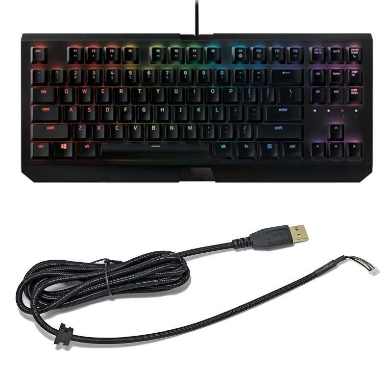 

USB Line, 2.5m USB Keyboard Cable Wire Replacement Repair Parts for RazerBlackWidow X Chroma Gaming Mechanical Keyboard