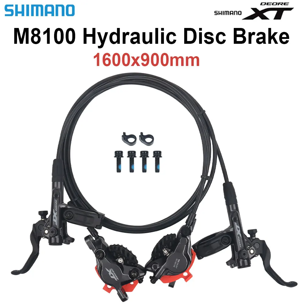 Фото Shimano XT M8100 Гидравлический дисковый тормоз MTB Металлическая смола Ice Tech Pad Тормоза для горного велосипеда 900 1600 мм Велосипедный дисковый тормоз RT66 RT70 №1