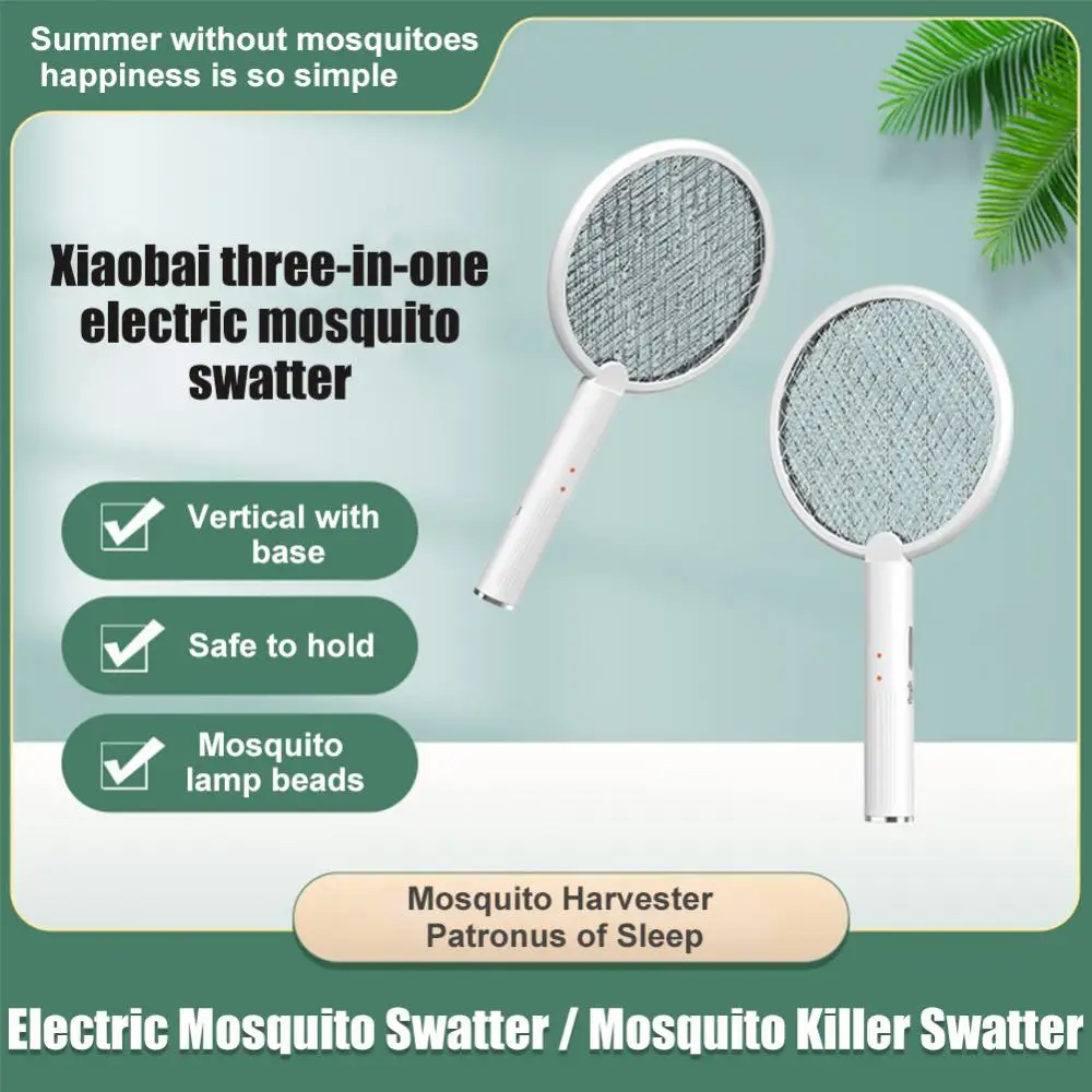 

2 In 1 Electric Mosquito Killer Lamp Fly Mosquito Swatter Bug Zappers Anti Insects Killer Zapper USB Rechargeable Repellents