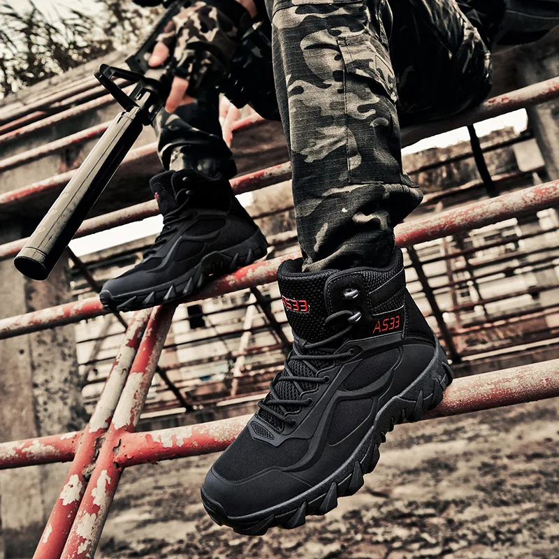 Men's Professional Military Boots Outdoor Cross-country Training Desert Military Boots Men's Hiking Shoes Non Slip Sneakers