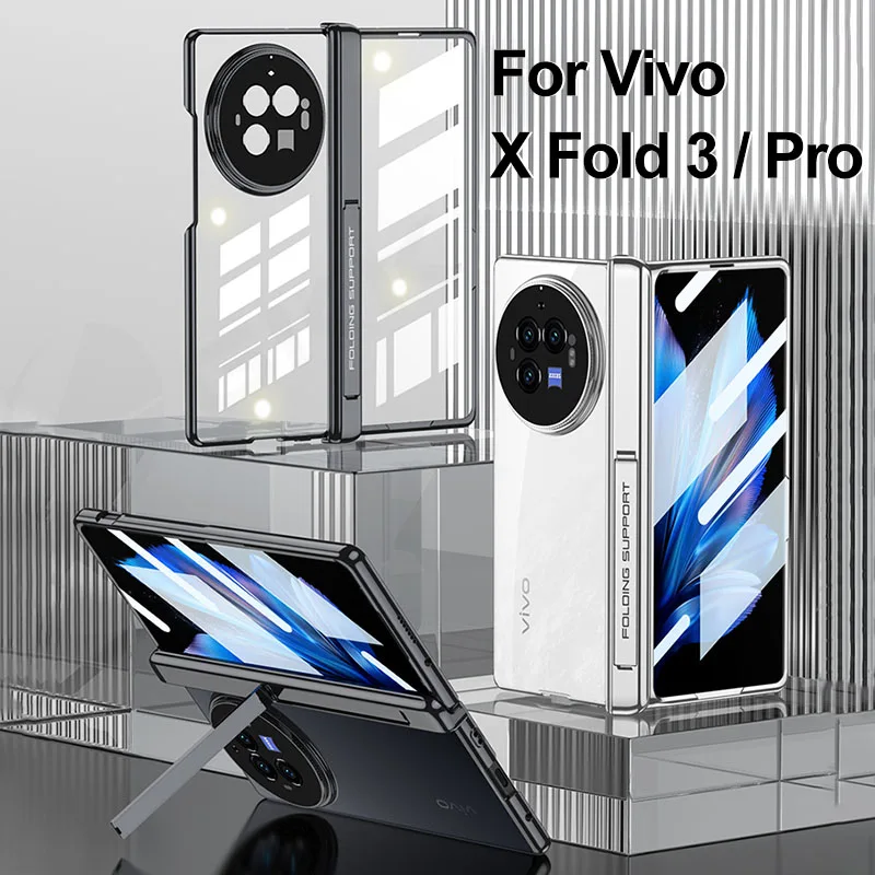 Фото Прозрачный чехол с магнитным шарниром для Vivo X Fold 3 Pro, защитный чехол для внешнего экрана и стекла для Vivo X Fold 3 Pro, чехол №1