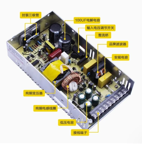 S-350W 400W 500W 800W 1000W Высокая мощность 24V Импульсный источник питания 220–12V 36V 48v 20A