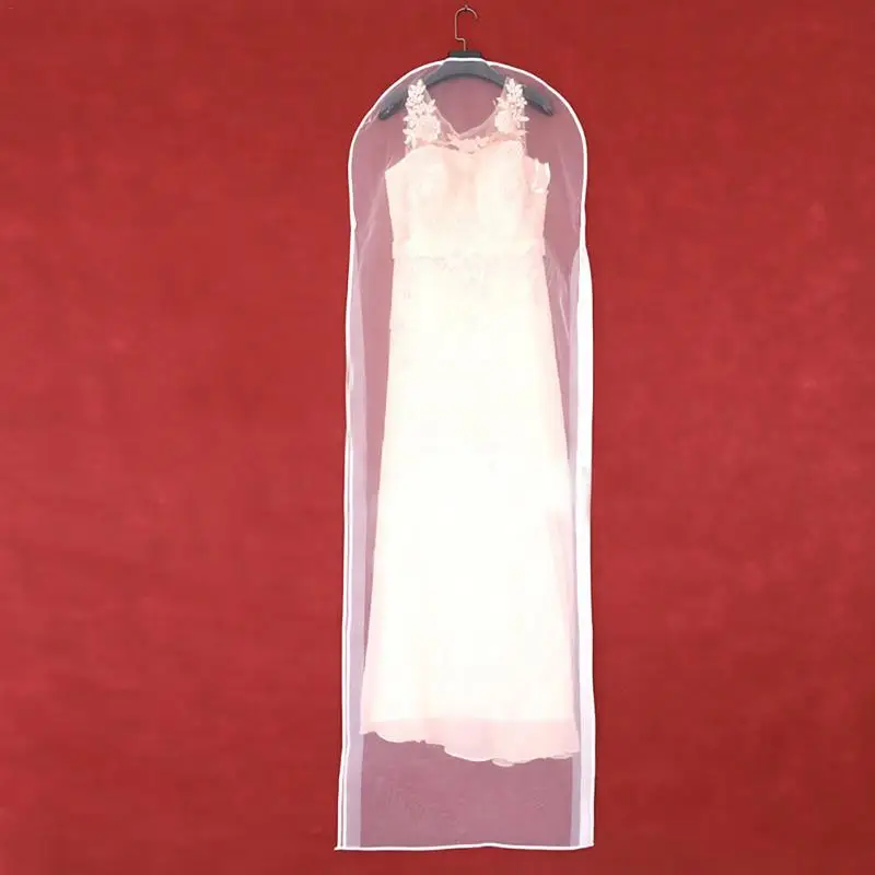 

Dresses Dustproof Bag Transparent Tulle Yarn Wedding Bridal Dress Dust Cover With Zipper For Home Wardrobe Gown Storage Bag SO