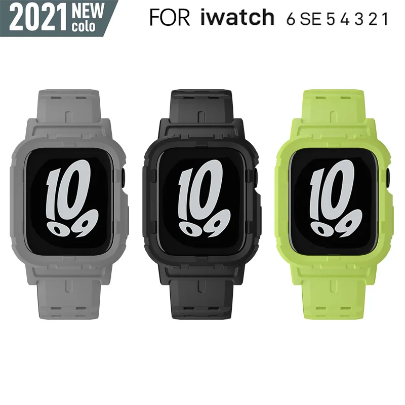 

Цельный ремешок для Apple Watch, силиконовый ремешок для iwatch 4 5 6 44 мм 40 мм 42 мм 38 мм, ремешок для наручных часов, Аксессуары для браслета