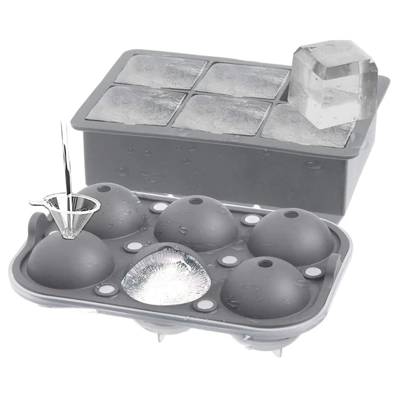 

Набор из 2 предметов, сферический льдогенератор с крышкой, квадратный льдогенератор, для виски/коктейлей и домашнего использования