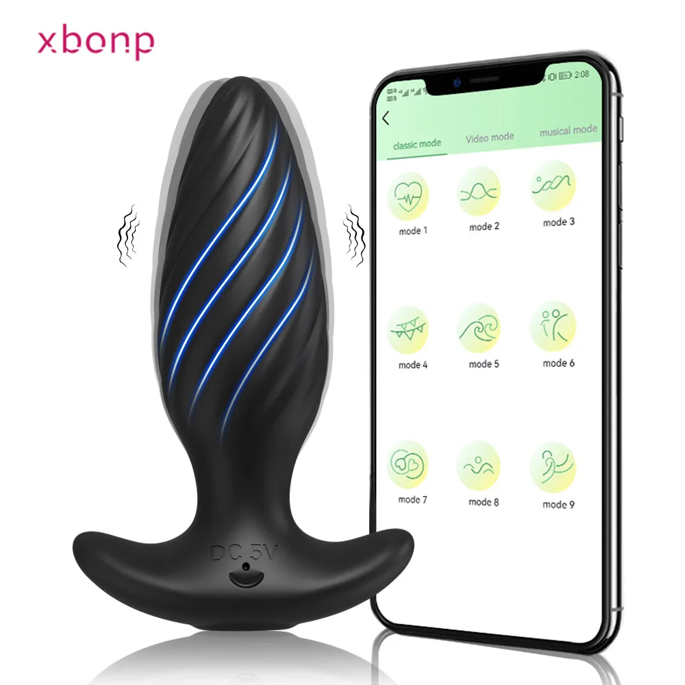 Анальная пробка с управлением через приложение Bluetooth вибратор анальная для