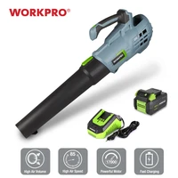 workpro 20v cordless leaf blower electric gardening tool powered sweeper with 4 0ah battery and 1 hour quick charger included