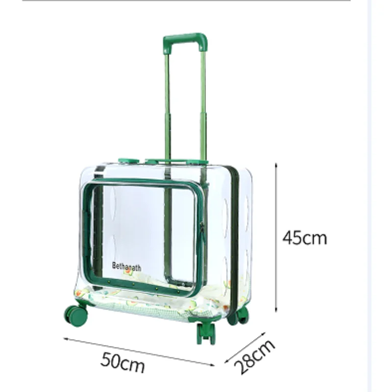 

Lightweight Trolley Case with Wheel Stickers Open the door before Freely Breathe Travel Bag Waterproof Moving Castle for Pet