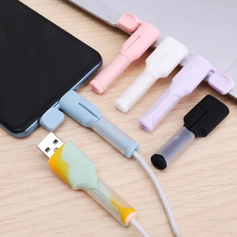 Силиконовый защитный чехол-намотка для кабеля зарядного устройства USB Type-C, противоударный защитный чехол для iPhone 15, Samsung, Xiaomi, Huawei, чехол для шнура