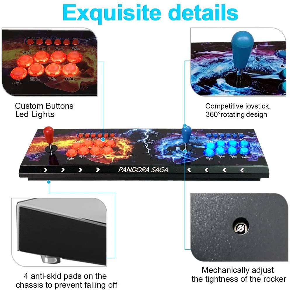 Pаспродажа 10888 в 1 игровая консоль для мультиплеера 3D WIFI Pandora Сага Box EX2 Ретро аркадный шкаф джойстики огни кнопки 4 игрока Bartop
