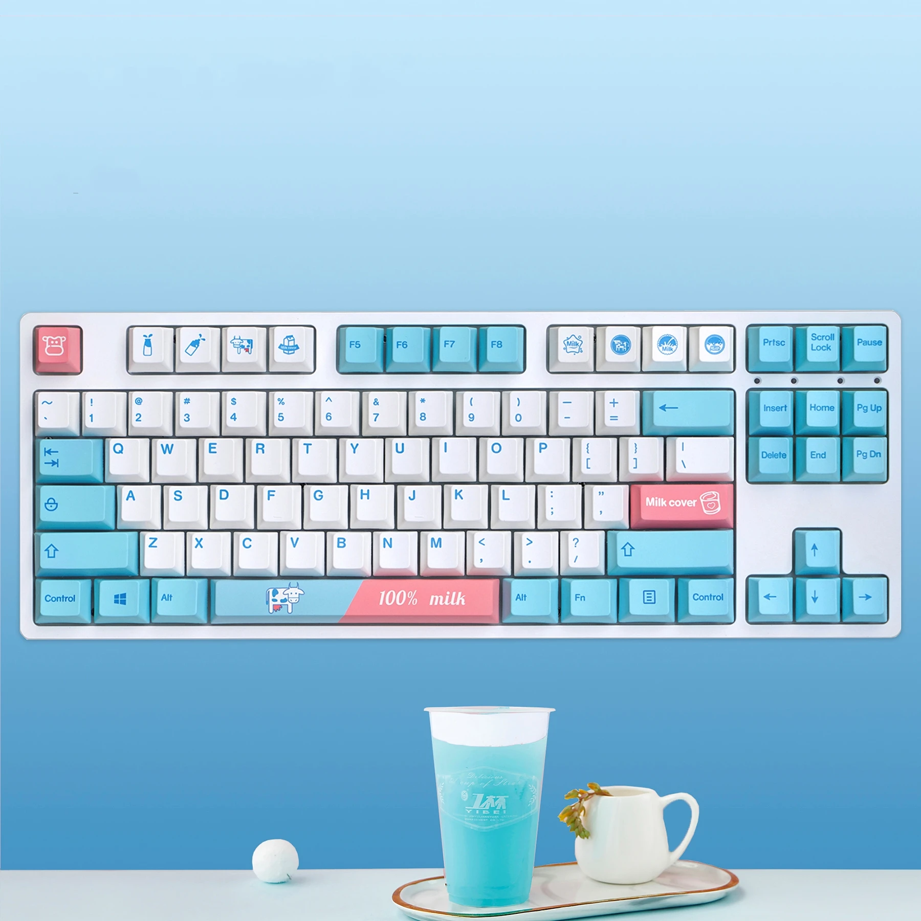 148 Keys/set GMK Milk Cover R2 Keycap PBT Dye Subbed Keycaps