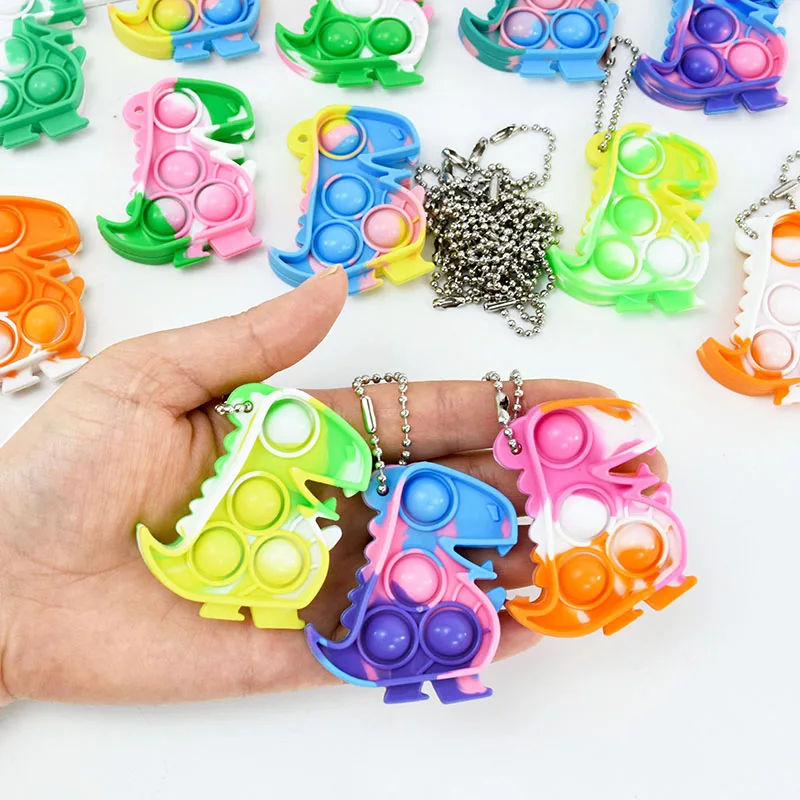 10 шт. игрушки-непоседы поп-брелок в форме динозавра сенсорные игрушки для снятия