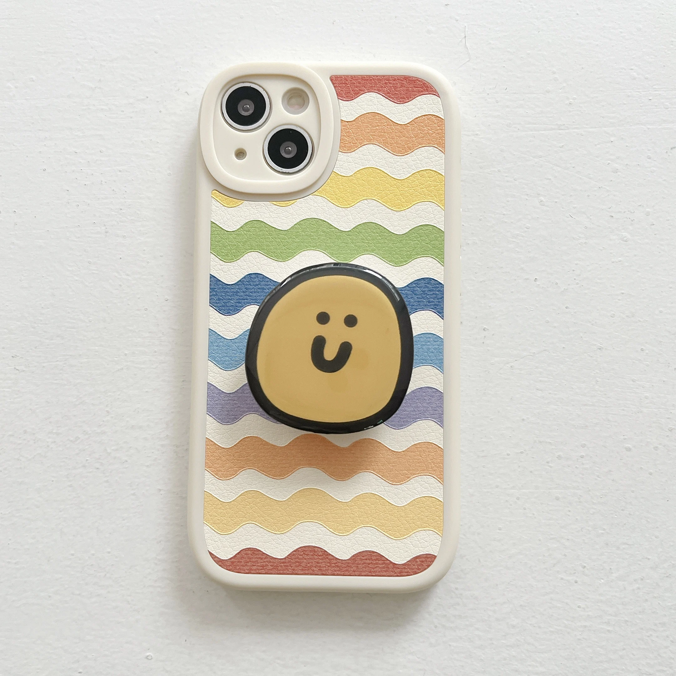 

Waving Stripes Rainbow Stand Knot Case for iPhone 11 12 13 Pro Max 8 7 Plus Xr Xs Max X SE 2020 12 Mini Soft Back Cover Capa