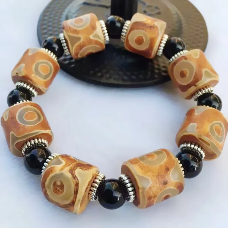 Браслет из агата Tianzhu Lutong с тремя глазами стильный мужской браслет халцедона в