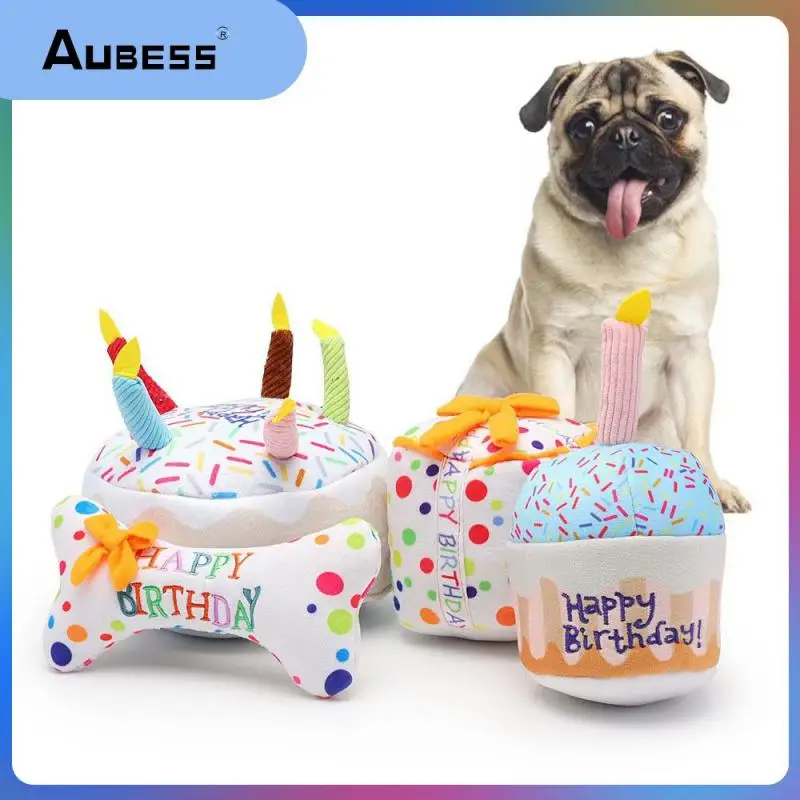 

Big Plush Play Interactive Chew Cake Dog Toy Celebration Squeaky Soft Cupcake Pet Toy Multicolor Dog Toy Dog Toys Small Plush