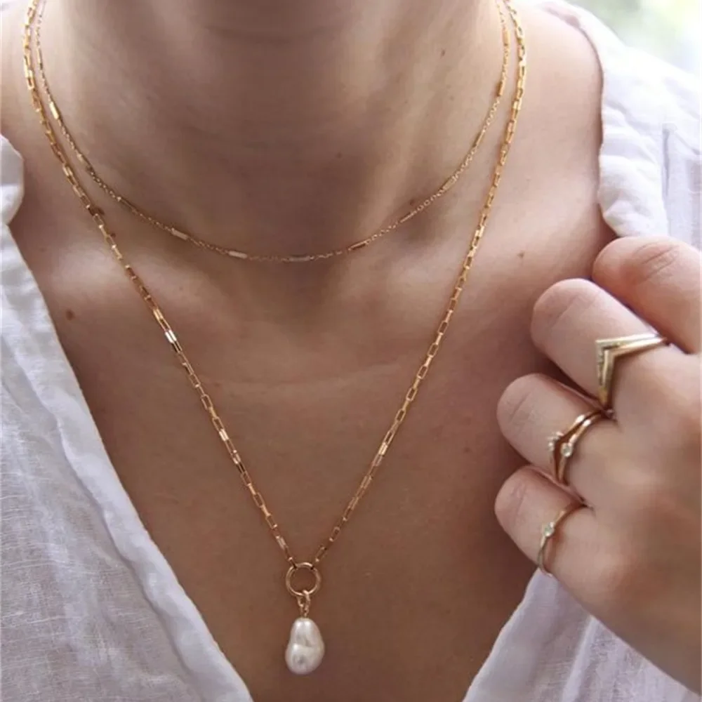 Женское винтажное ожерелье в стиле бохо модная позолоченная цепочка с подвеской