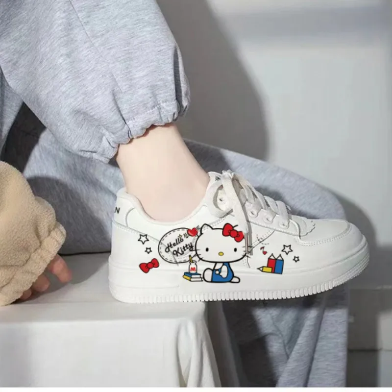 

Новинка, спортивная обувь аниме Sanrio, модные холщовые кроссовки в Корейском стиле Hello Kitty, дышащие повседневные кроссовки Y2k, подарок на день рождения