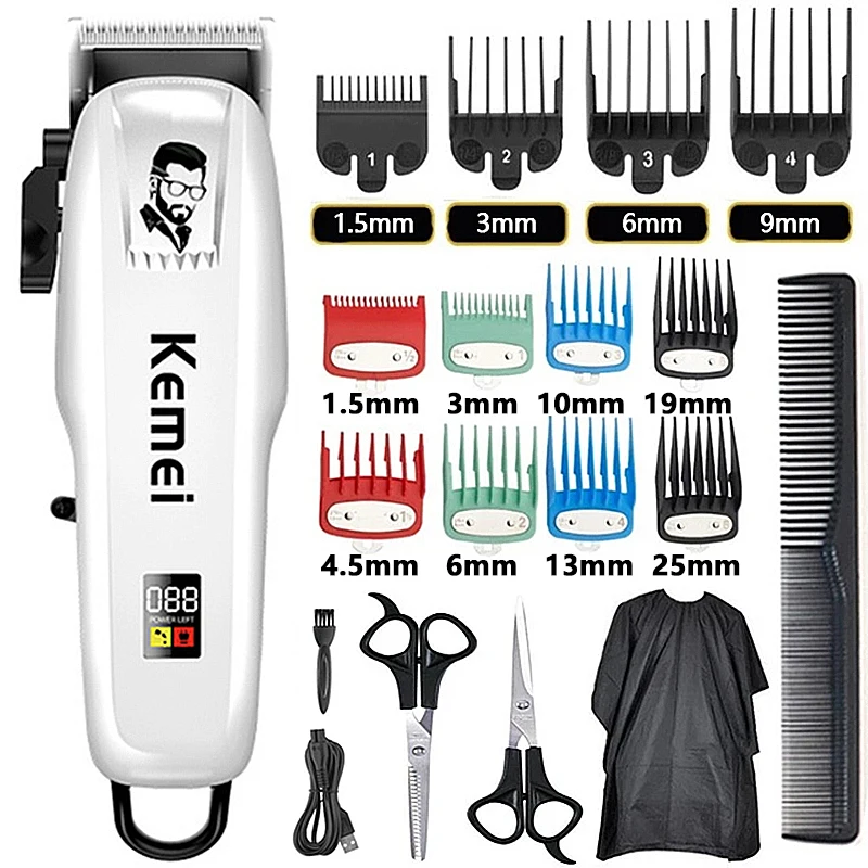 Kemei Electric Hair Clipper Hair Cut Wireless Trimmer Men Professional Clipper Machine Rechargeable Hair Cut Barber 809A PG