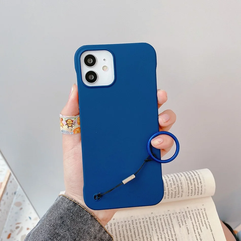 

Phone Case for IPhone 13 12 Pro 11 11Pro Max X XR XS 7 8 Plus SE 2020 Cover Cases Hard PC with Hanging Ring Ultra-thin Rimless
