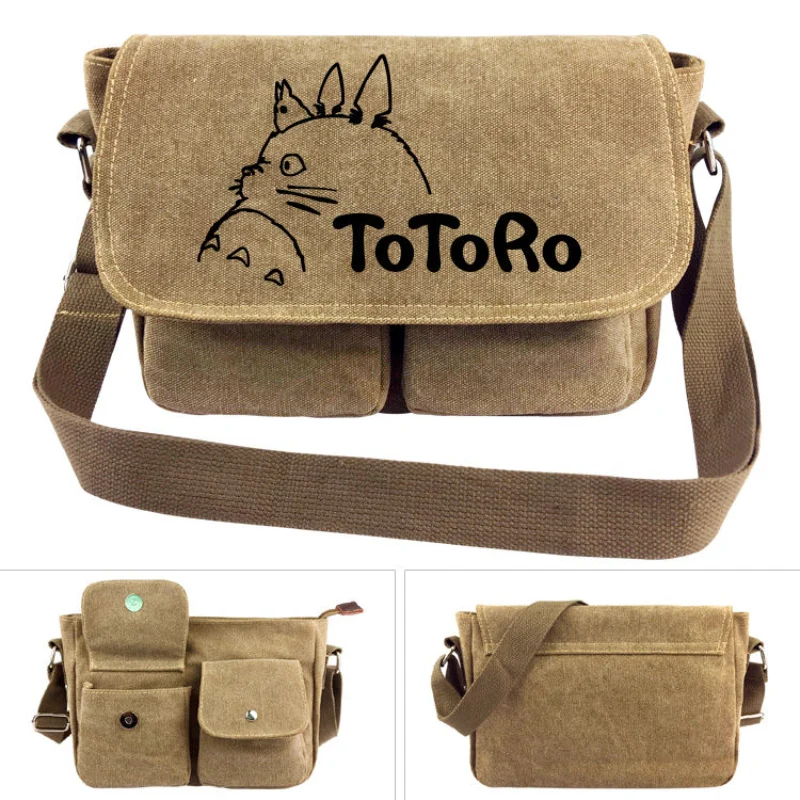 

Холщовая сумка-мессенджер через плечо с рисунком аниме Мой сосед Тоторо, школьные сумки для подростков Tonari No Totoro, женские сумки