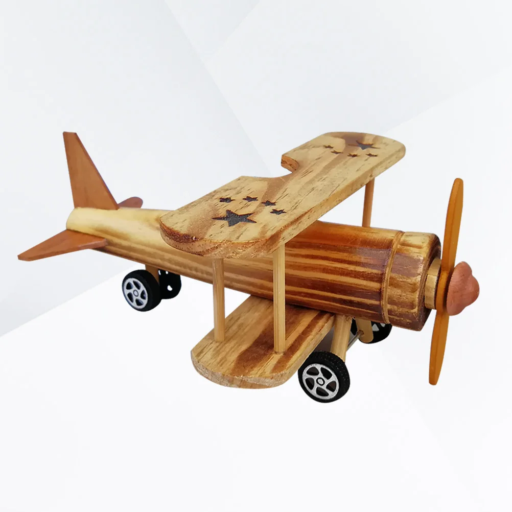 

Vintage Desktop Planes Model Wooden: Airplane Craft Warplane Desktop Figurine Model for Home Hotel Office Kids