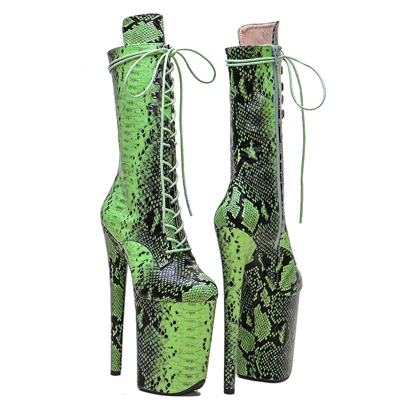 Leecabe  23CM/9inches Snake  Pole dance shoes High Heels Pole Dance boot