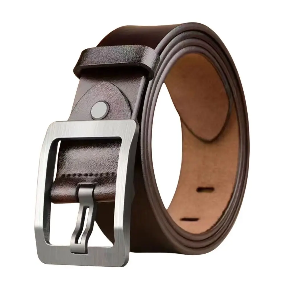 Мужской кожаный ремень в стиле ретро черный деловой Повседневный винтажный с