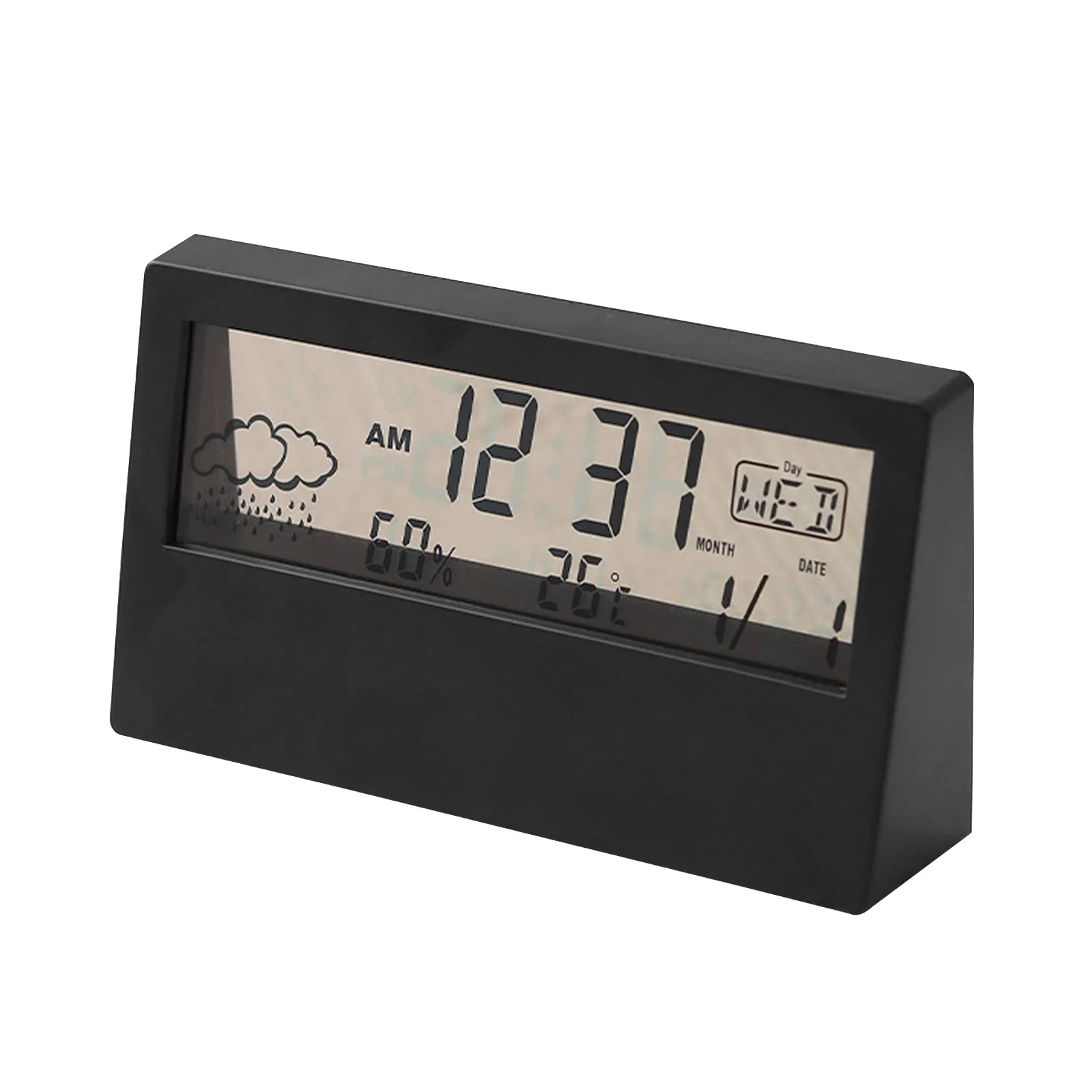 

Digital Alarm Clock LCD Display Electronic Table Snooze Weather Temperature Humidity Watch With Time Projection
