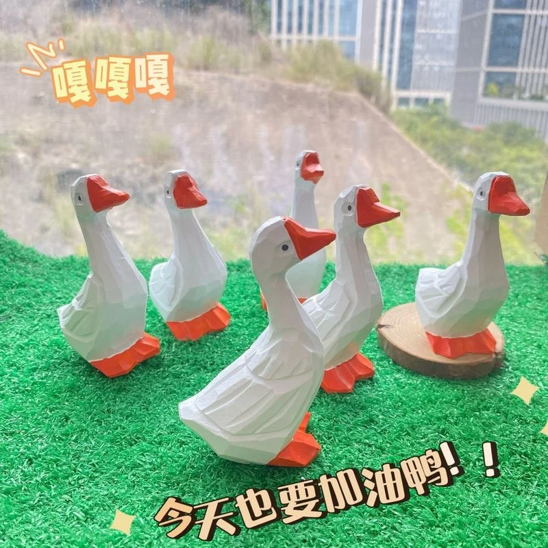 

Ping An Cute Joy Duck White Goose Ornament Creative Birthday Gift Home Decoration Photo Prop Living Room Desktop Small Ornament