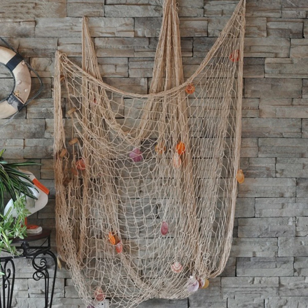 

High Quality Fishing Net bar 3D wall decoration Nautical Home Decor for embroidery Mediterranean Style Sticker Crafts 100cm*200