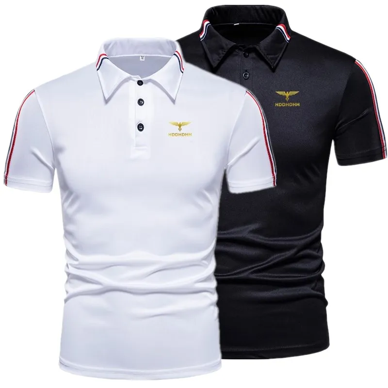 

New HDDHDHH Brand Print Short Sleeve Lapel T-Shirt Men's Summer Loose Polo Shirt Top