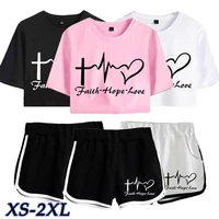 2022 spring summer young ladies new cotton top and shorts suit womens short t shirt shorts suit casual shirts xs 2xl