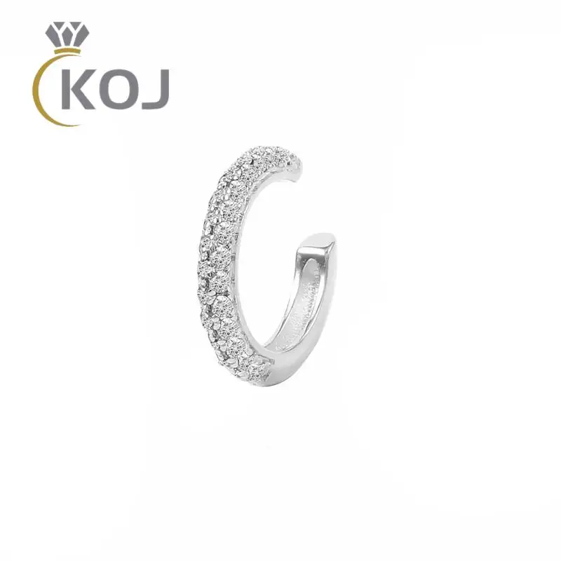 

KOJ Simple shining Crystal C Sahpe Clip Earrings for Women 925 Sterling Silver Fake Cartilage Earring Wedding Jewelry Pendientes
