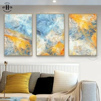 canvas posters print painting blue yellow abstract modern wall art pictures nordic living room sofa background home decor