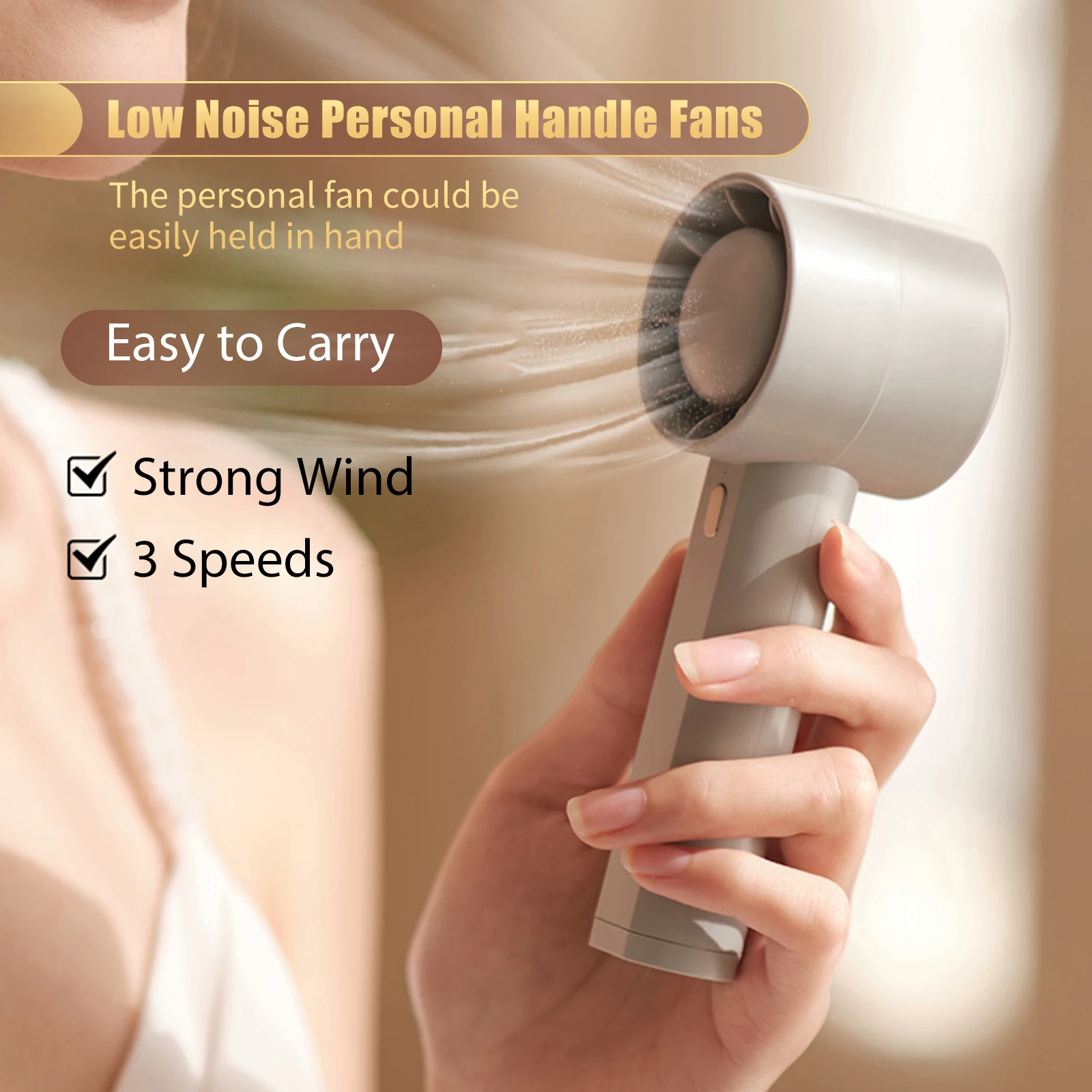 Портативный мини-вентилятор с зарядкой от USB 3 скорости 1200 мАч |