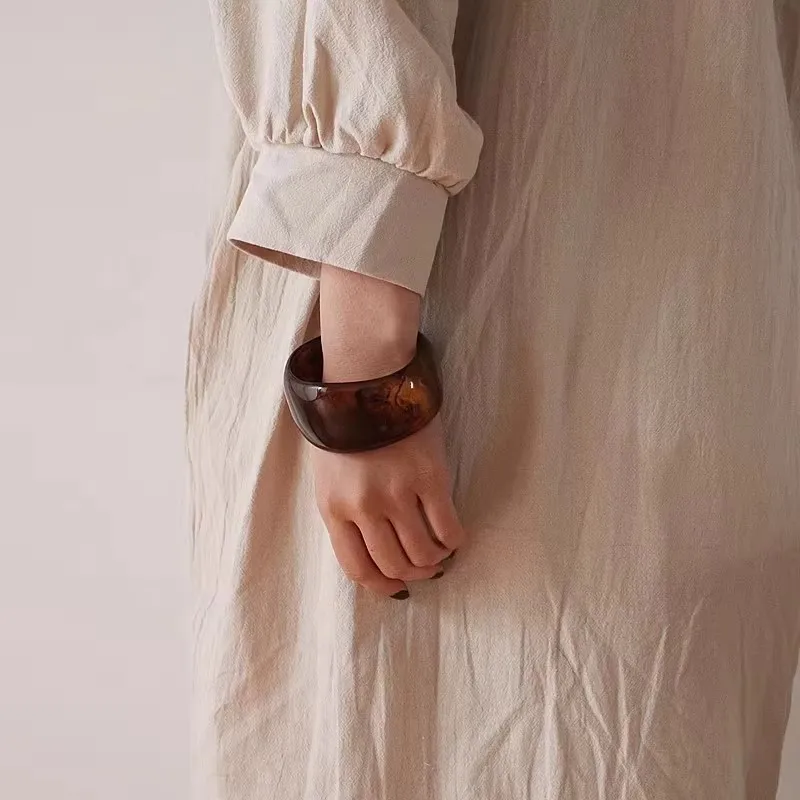 1 шт. винтажные преувеличенные нерегулярные массивные браслеты из акриловой