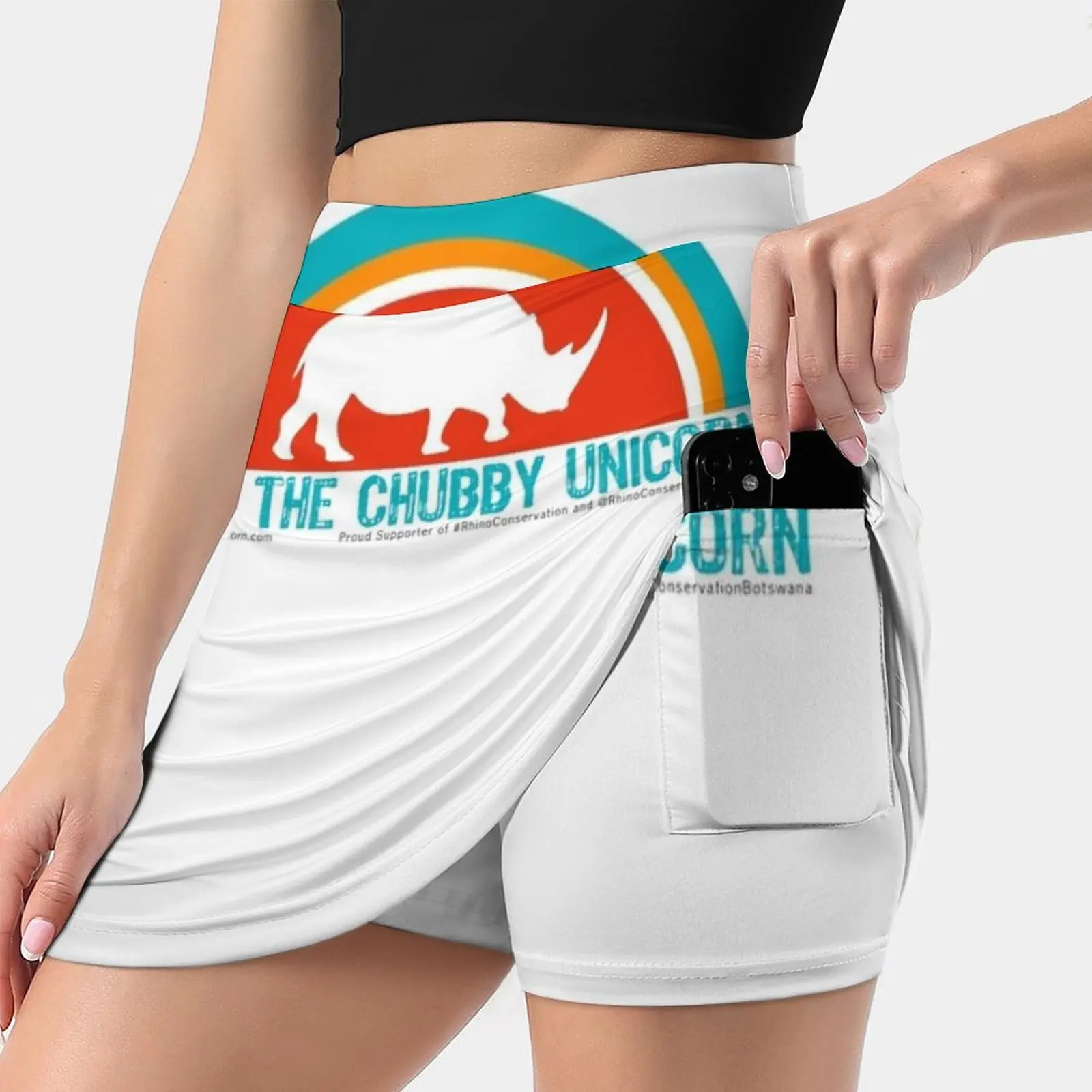 Save The Chubby Unicorn Arches Women's skirt Mini Skirts A Line Skirt With Hide Pocket Save The Chubby Unicorn Rhino