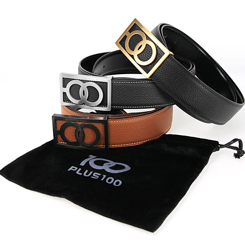 Men's 100 leather belt Business fashion casual leather waist lead layer cowhide youth all match