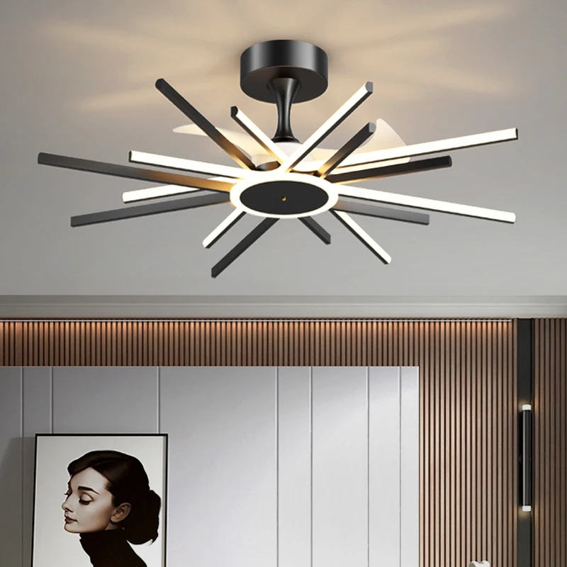 Living room decoration bedroom decor led Ceiling fans with lights remote control dining fan light indoor lighting |