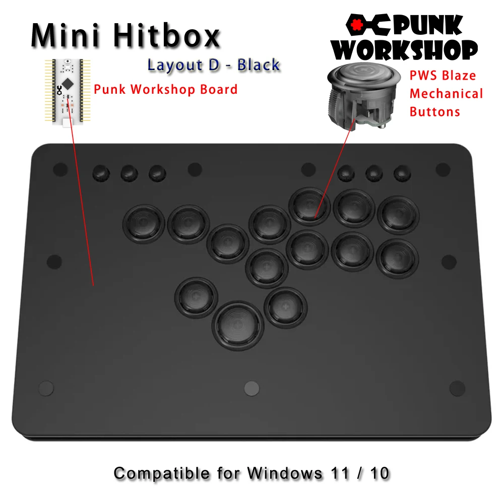 Панк-мастерня без рычага M Mini HitBox Layout D SOCD Контроллер боевой палки с механическими